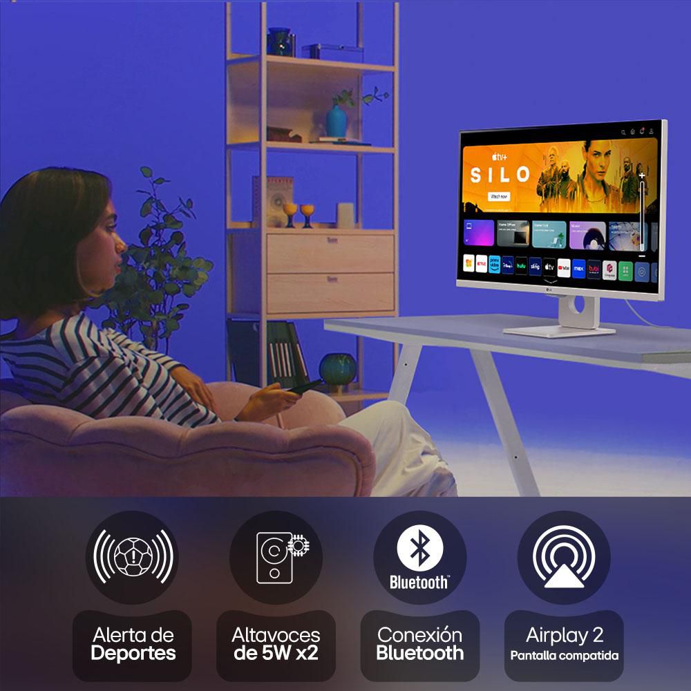 Monitor LG Smart 27 pulgadas IPS 27SR50FW  Blanco img #2