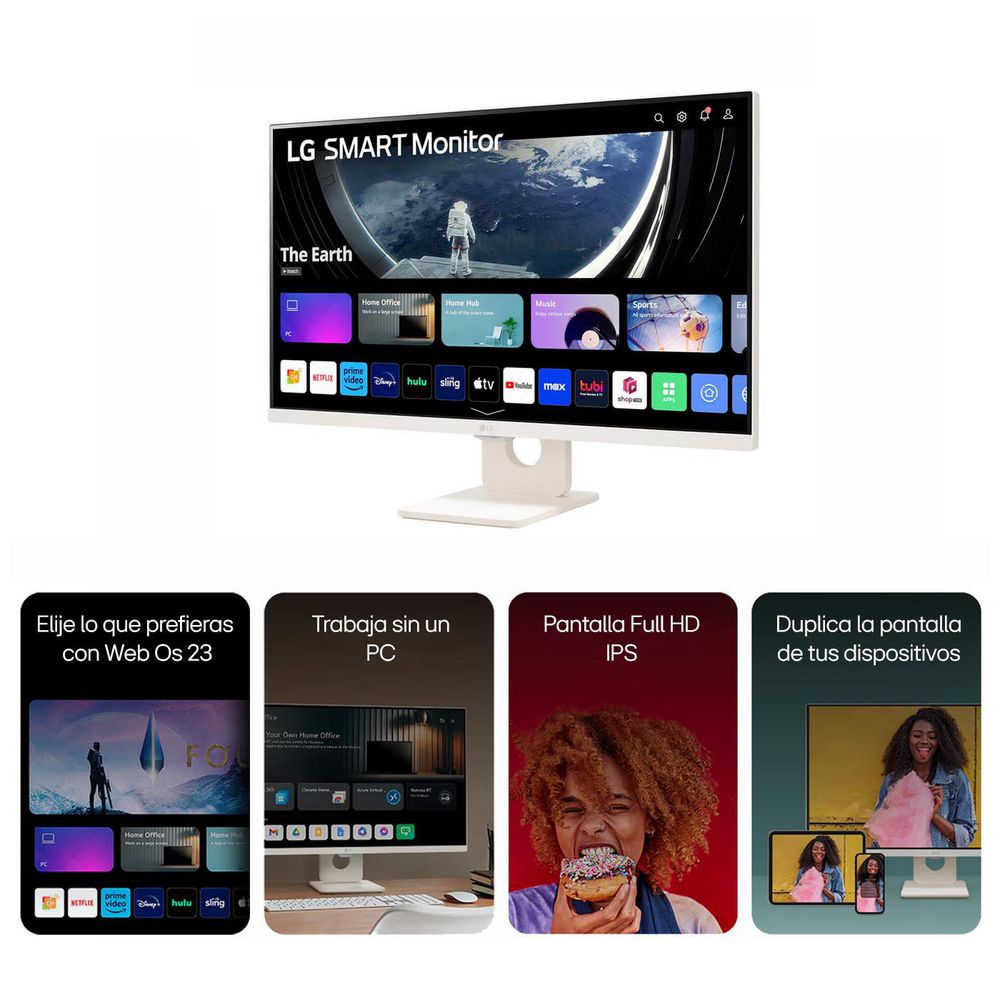 Monitor LG Smart 27 pulgadas IPS 27SR50FW  Blanco img #6