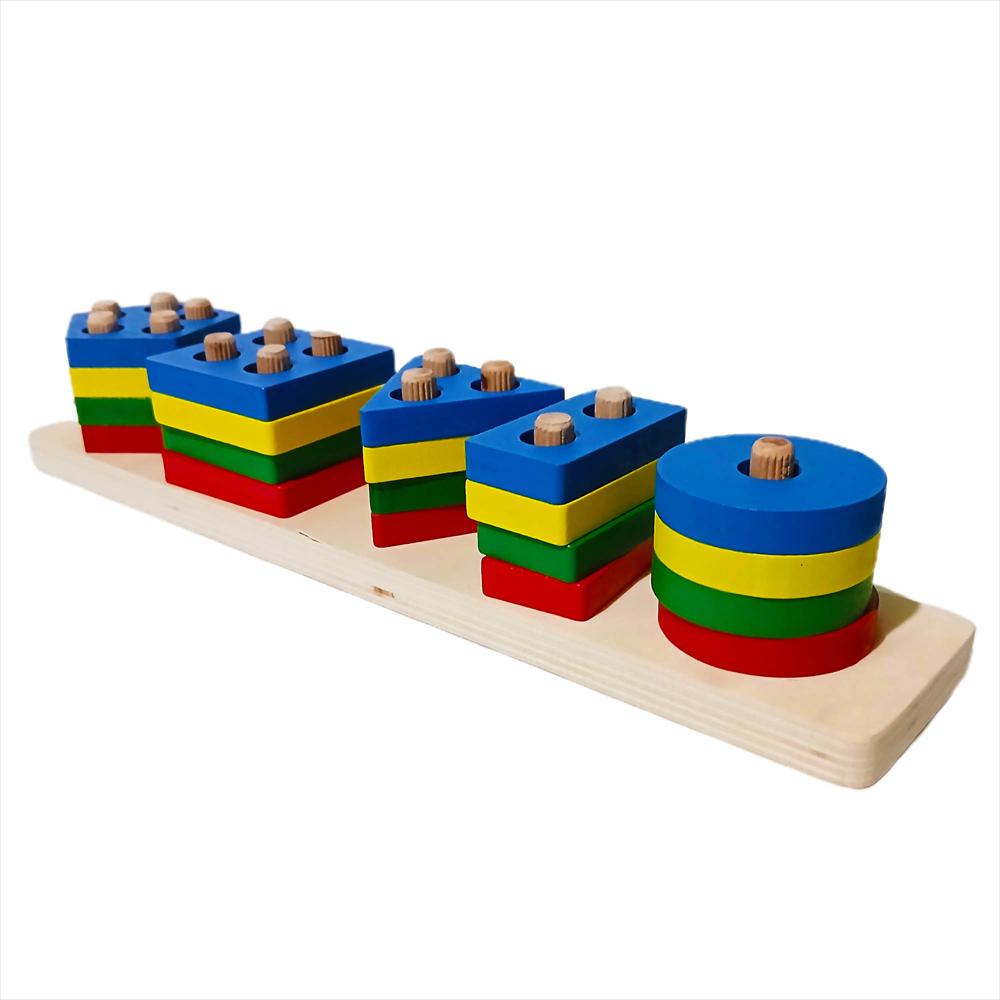 Juguete Encajar Figuras Geométricas De Madera Para Niños img #1