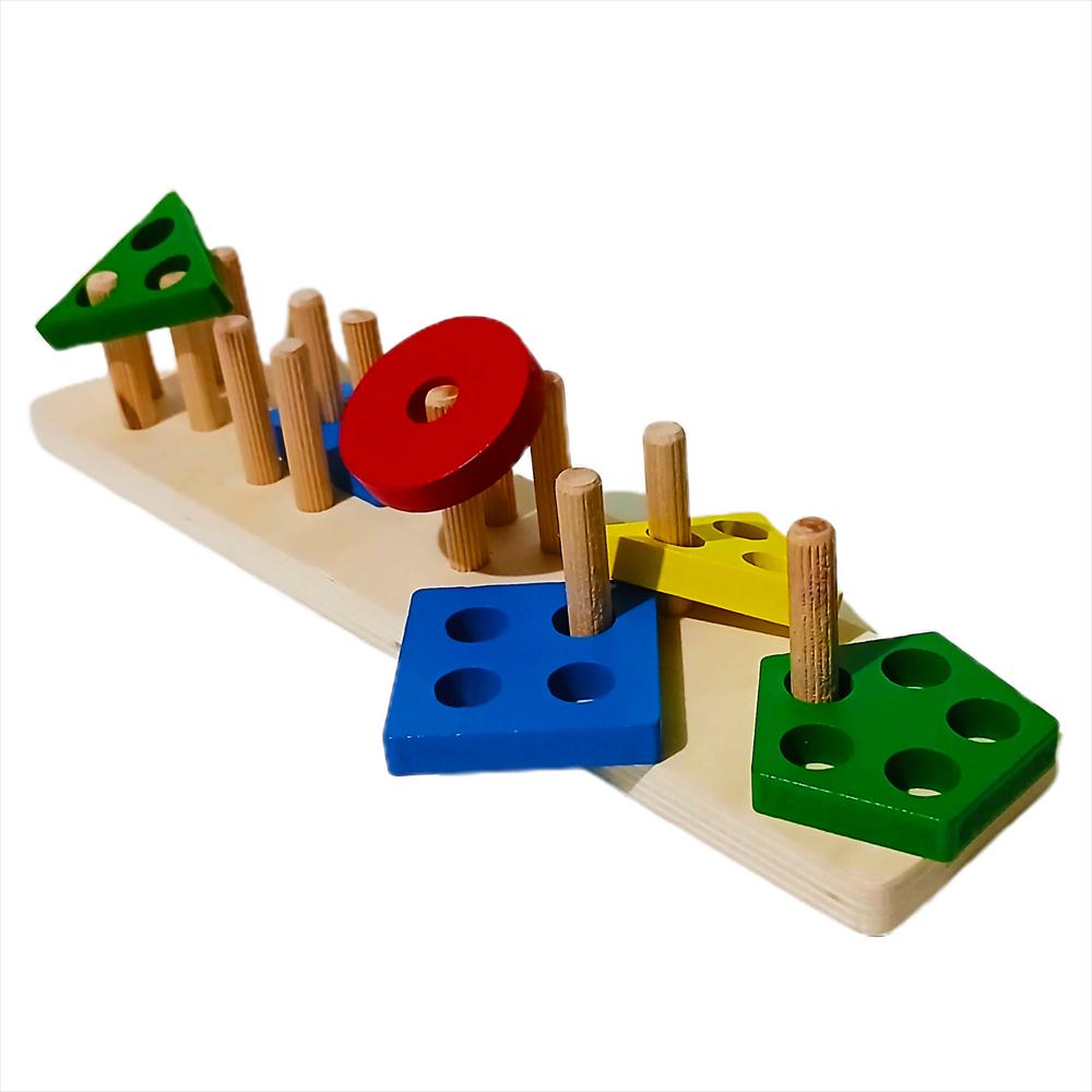 Juguete Encajar Figuras Geométricas De Madera Para Niños img #5