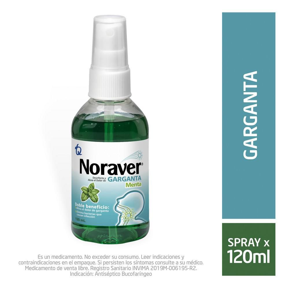 Antiséptico bucofaríngeo NORAVER garganta spray menta (120  ml) img #1