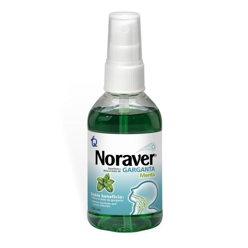 Antiséptico bucofaríngeo NORAVER garganta spray menta (120  ml) img #2