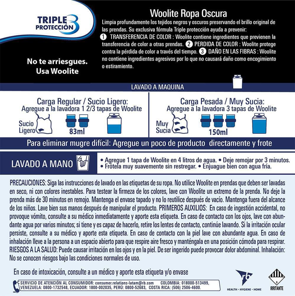 Detergente líquido WOOLITE ropa oscura (4000  ml) img #2