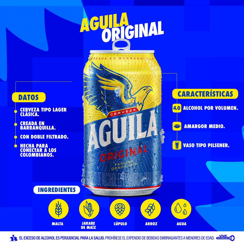 Cerveza AGUILA Lata (473  ml) img #2