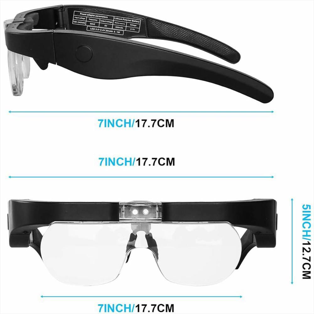 Gafas Lupa Aumento Vision Luz Led Recargable Optivisor 4 Lentes img #5
