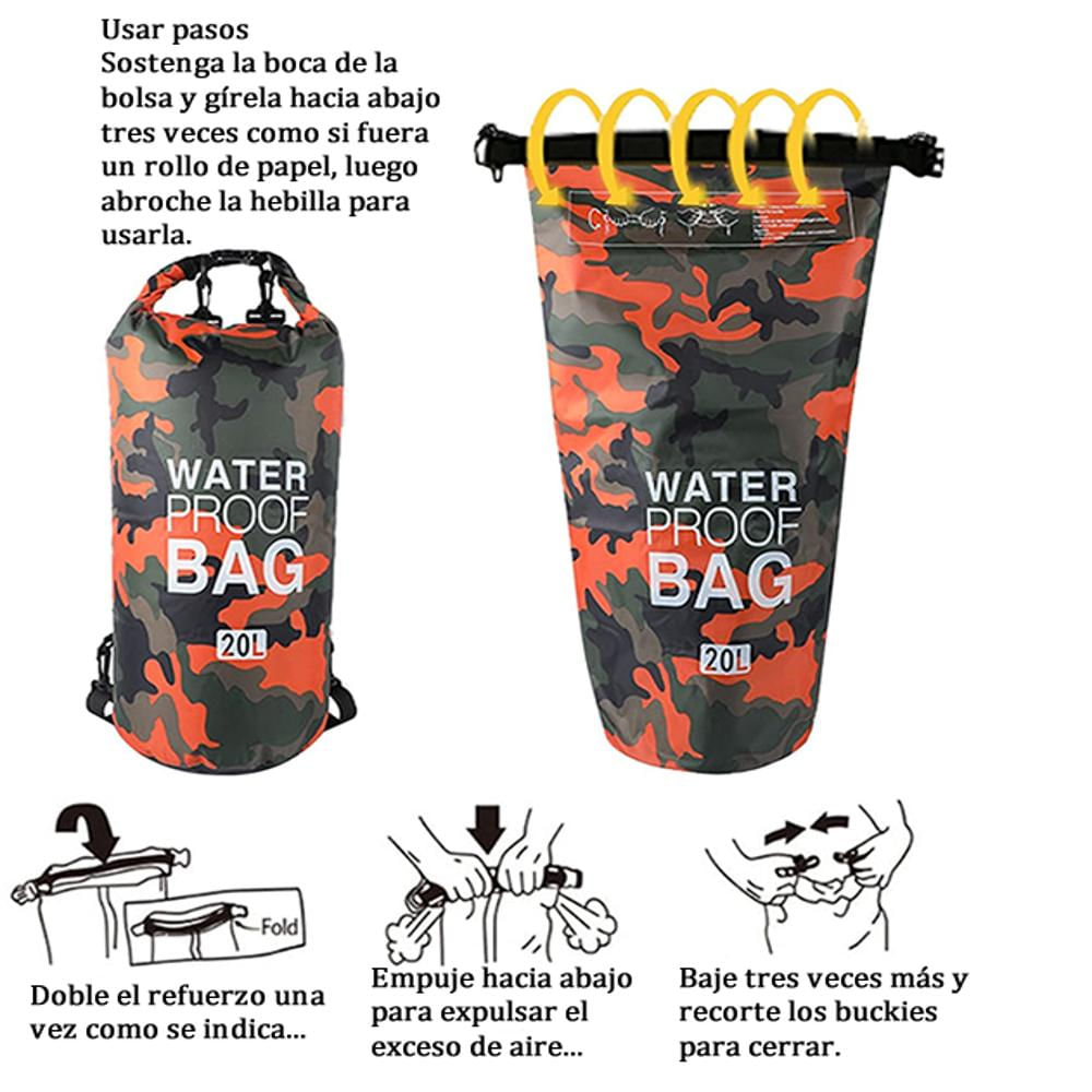 Bolsa Seca Tula Mochila Impermeable 25 Litros Ocean Pack Azul Oscuro img #3