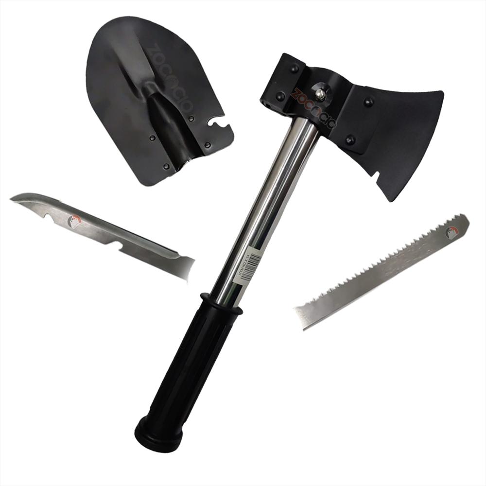 Kit Camping Supervivencia 4 En 1 Hacha Pala Y Cuchillos img #2