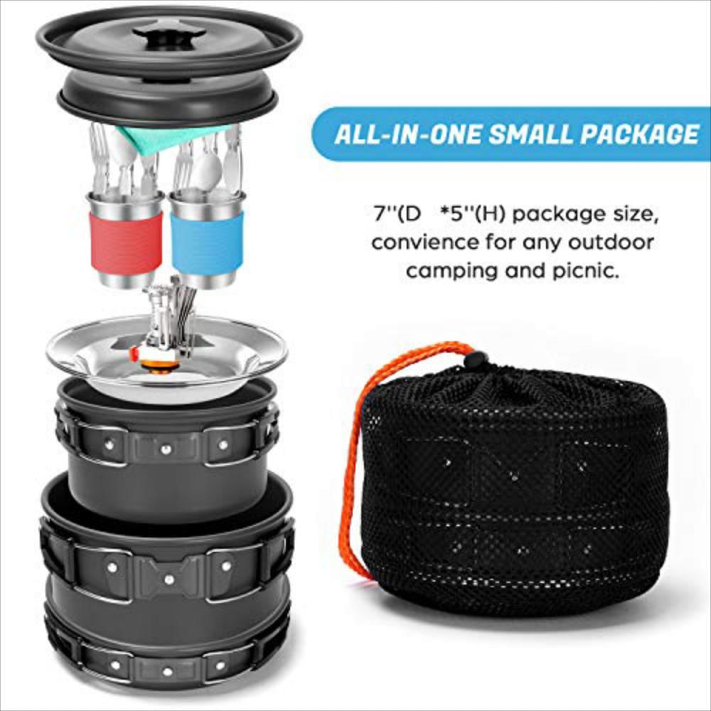 Juego De 16 Utensilios De Cocina Para Camping Con Estufa Plegable img #2