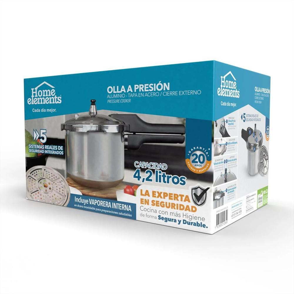 Olla A Presión Tapa En Acero Inoxidable 4.2 Litros img #5