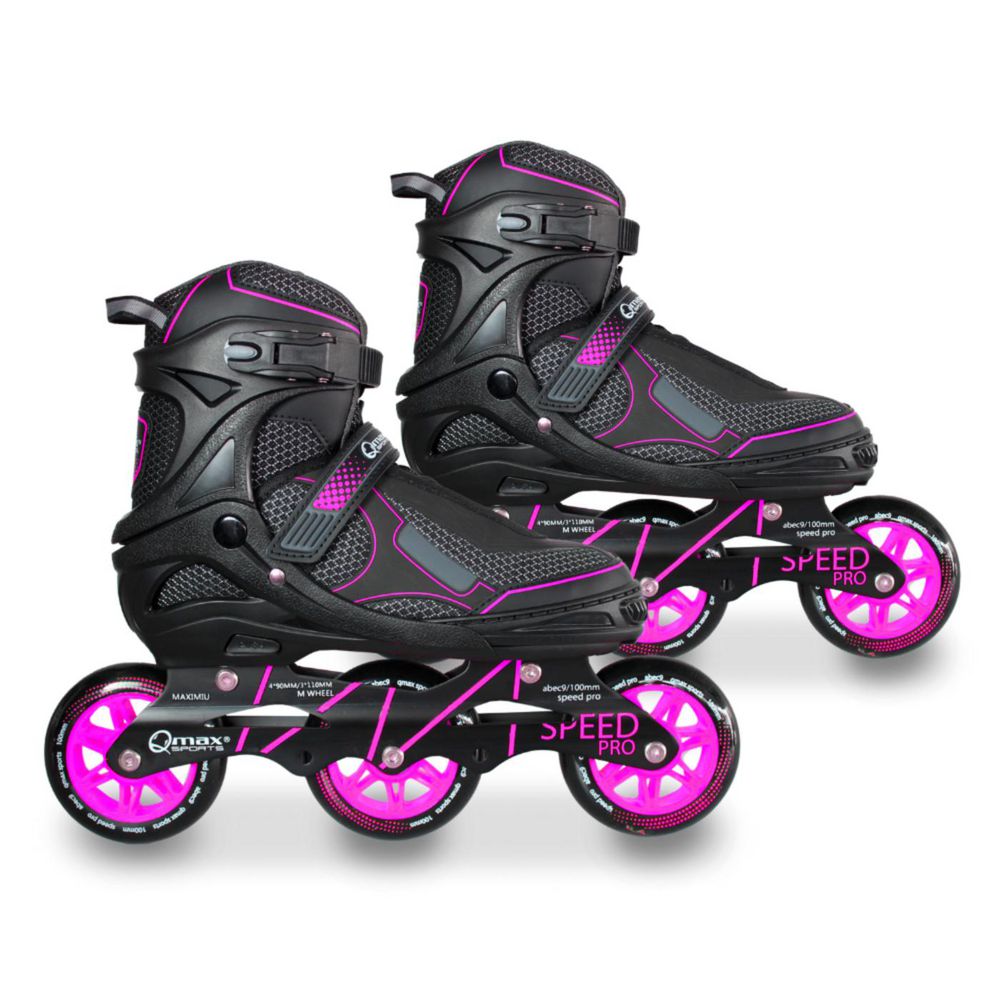 Patines Profesional Speed Pro Ajustab Talla M Rosa QMAX PW220PM img #1