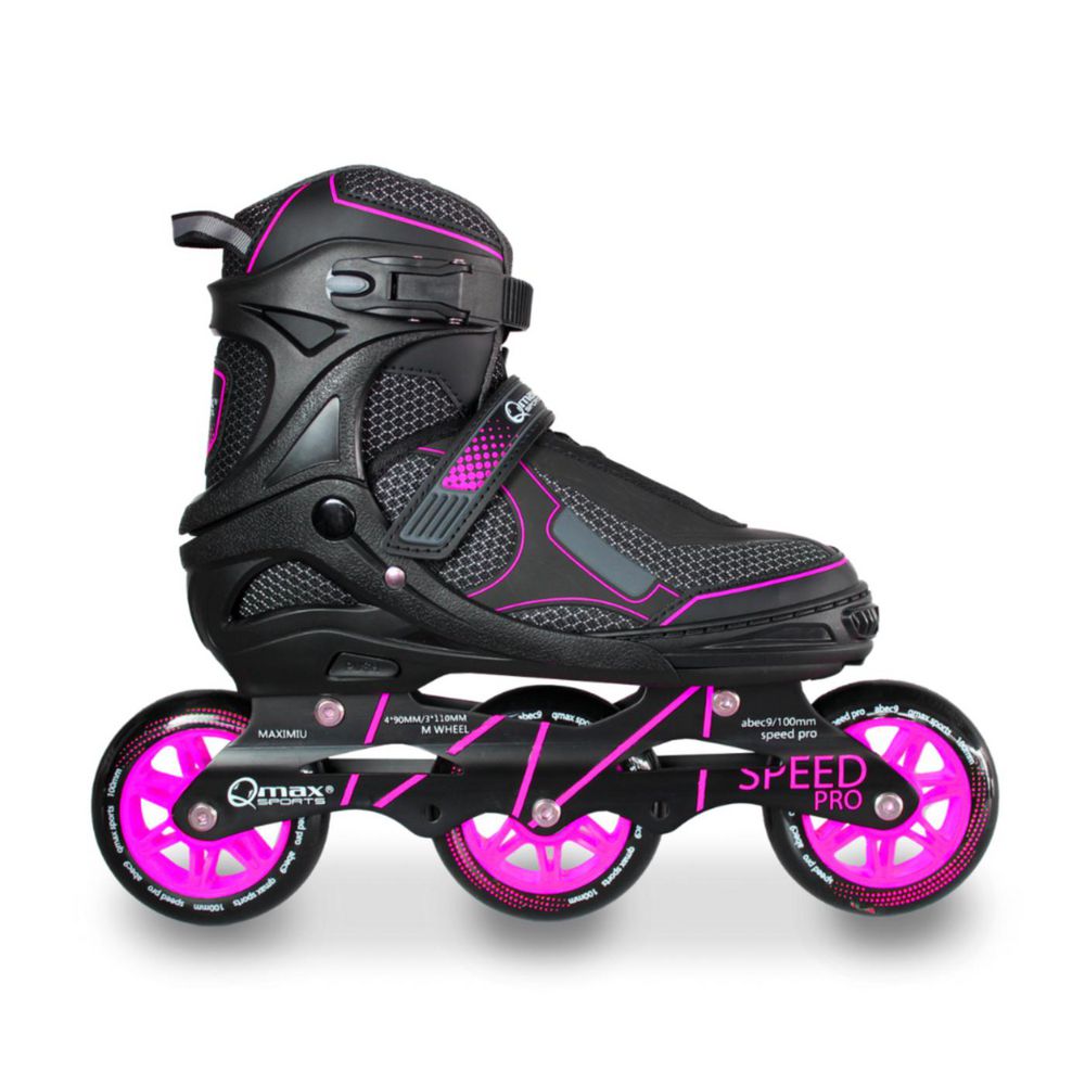 Patines Profesional Speed Pro Ajustab Talla M Rosa QMAX PW220PM img #3