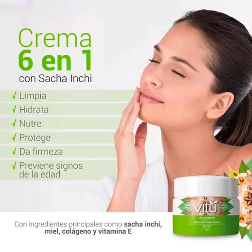 Crema facial VITU 6 en 1 miel, colágeno y vitamina e (50  gr) img #5