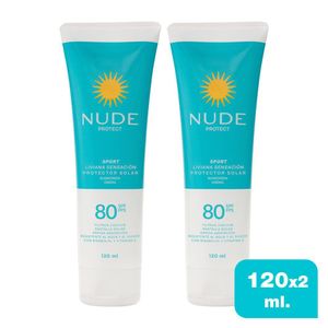 Protector solar NUDE Sensación liviana SPF 80 x 2und (240 ml)