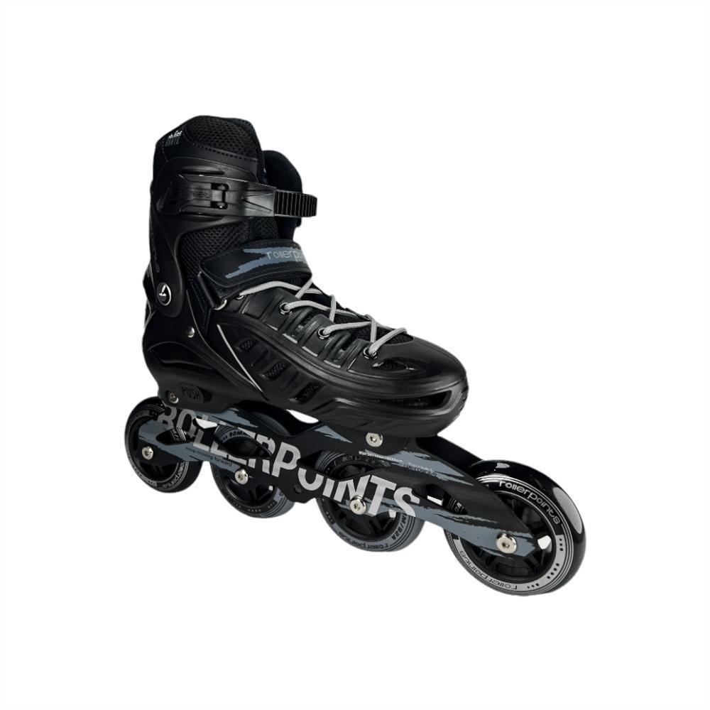 Patines Linea Semiprofesionales Ajustables Ruedas Goma Roller Points (Xs 27 Ajustables A 30 Negro) img #2