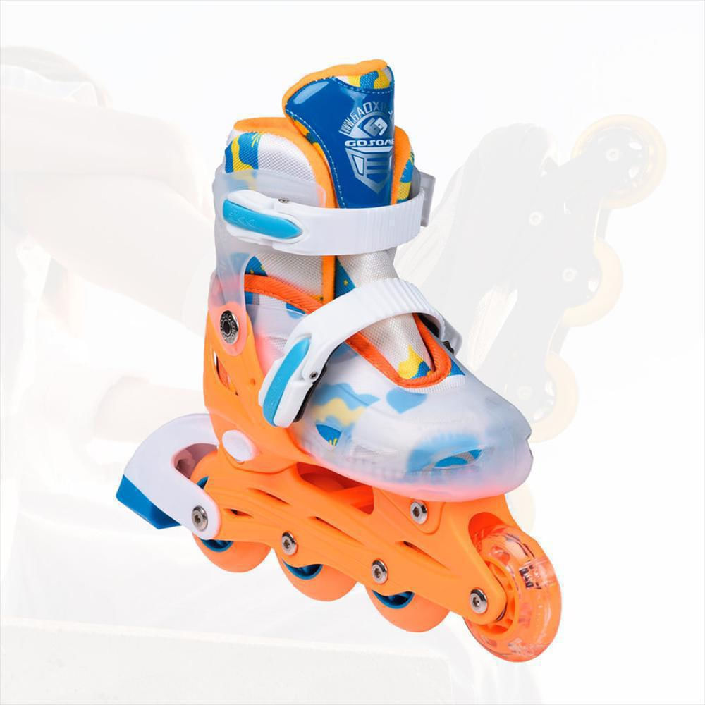 Patines Semiprofesionales En Linea Ajustables 4 Ruedas Naranja img #4