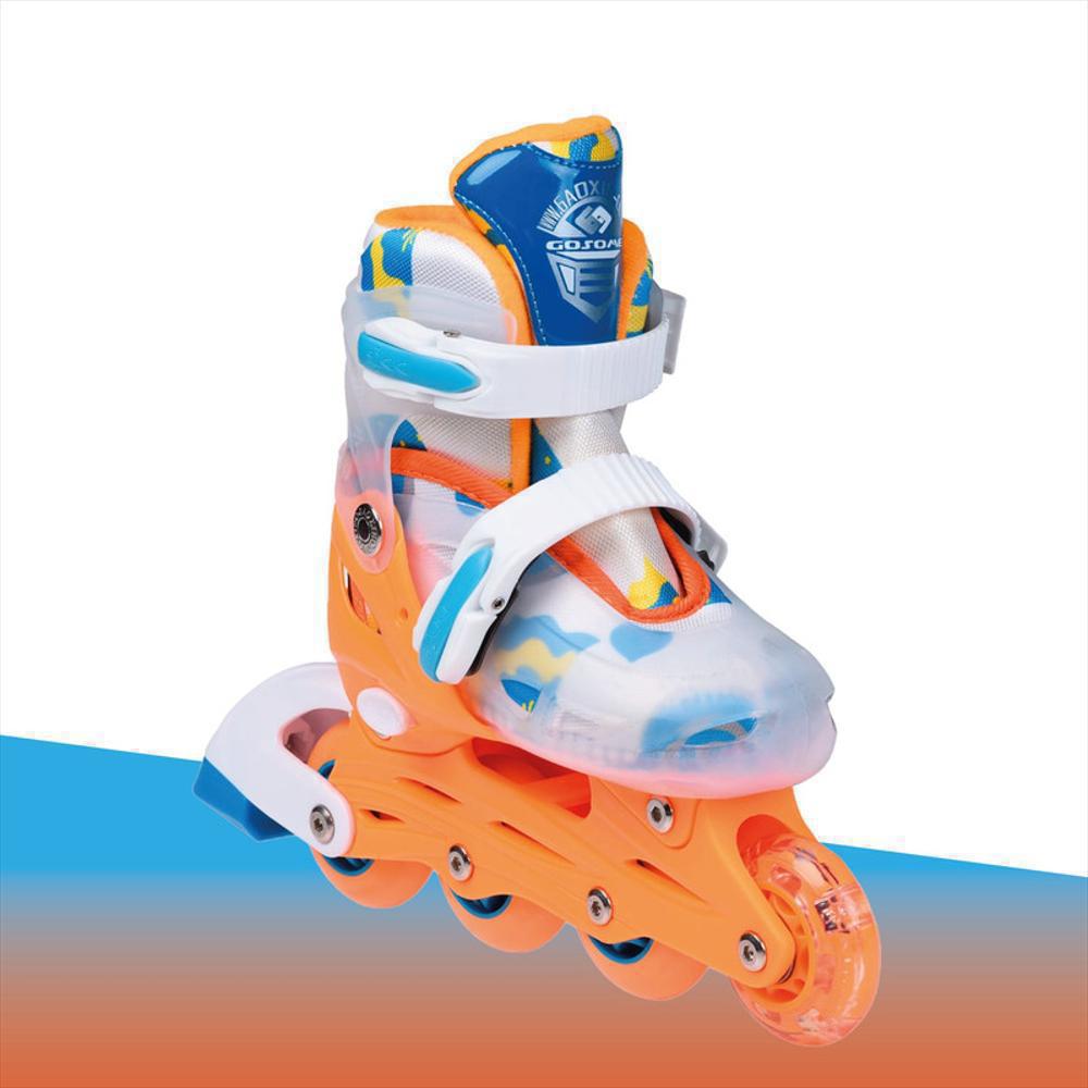 Patines Semiprofesionales En Linea Ajustables 4 Ruedas Naranja img #5