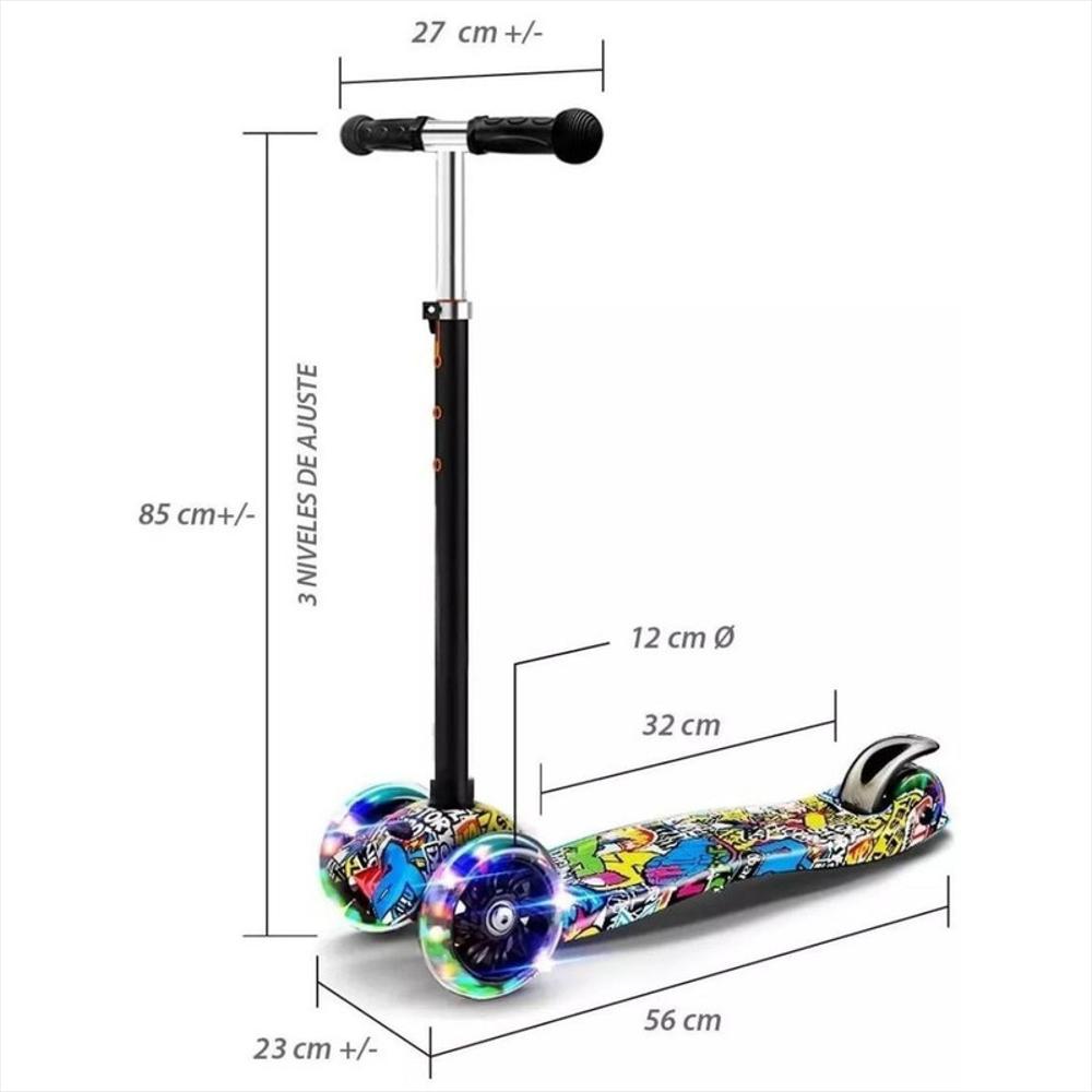 Patineta Scooter Infantil Micmax 3 Ruedas Con Luces Led Multicolor img #5