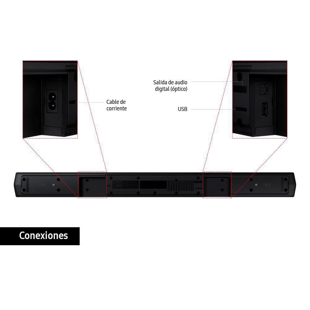 Barra de Sonido SAMSUNG HWB450ZL 300 W 2.1 Bluetooth Negra img #5
