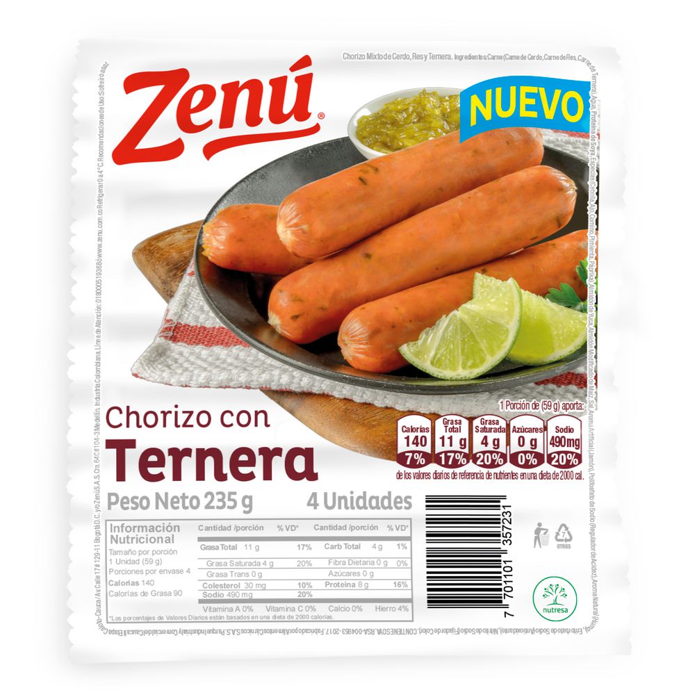 Chorizo ZENU Ternera (235  gr) img #2
