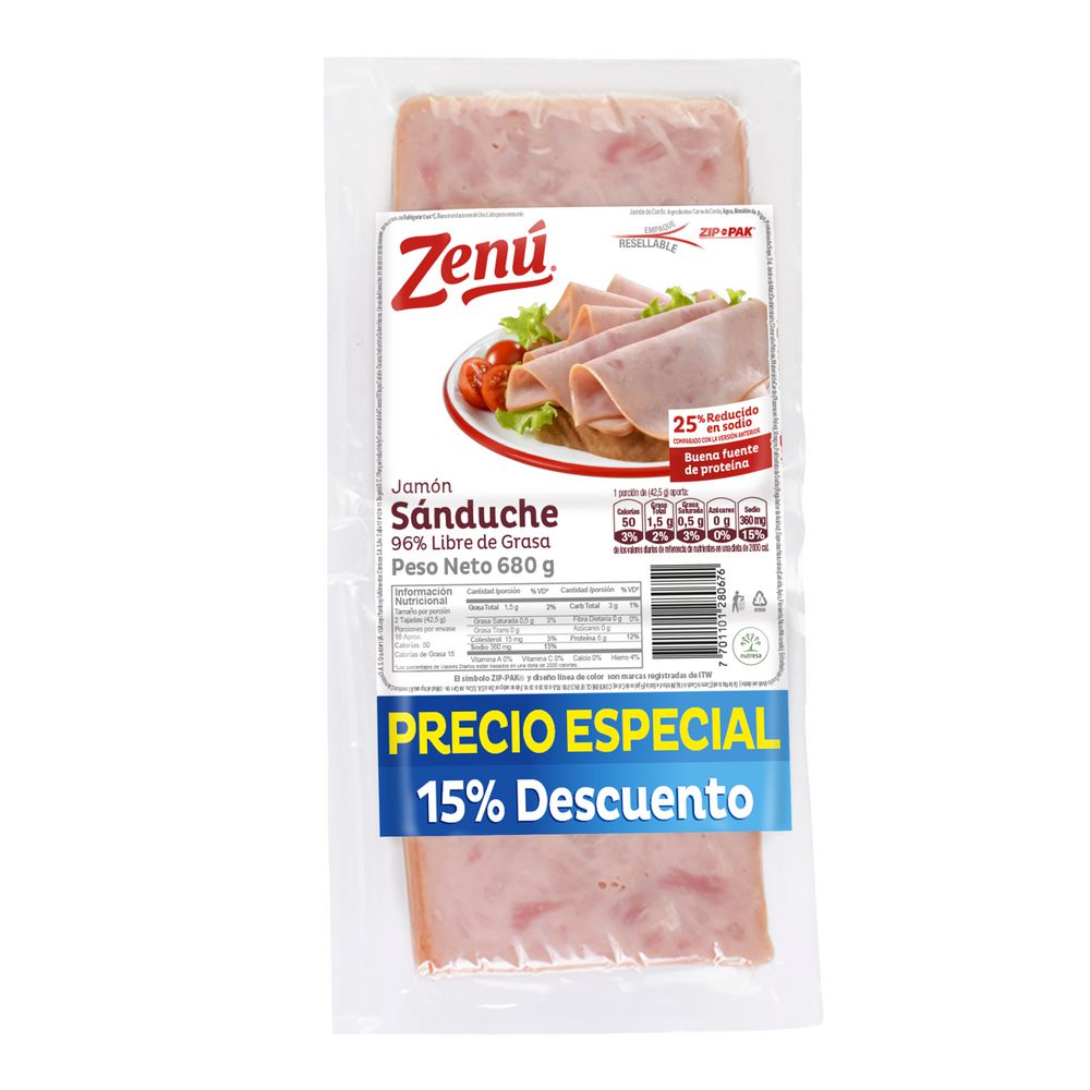 Of Jamon Sanduche x2 Und $ Esp ZENU 680  gr img #2