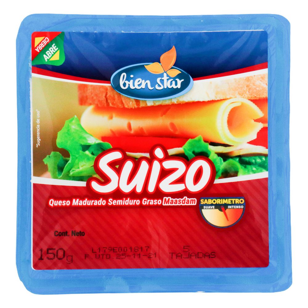 Queso BIEN STAR Suizo X5 Tajadas (150  gr) img #1