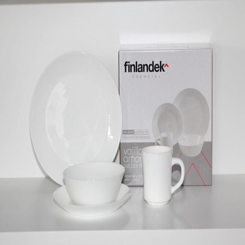 Vajilla set x 4 Amore Blanca FINLANDEK ESENCIAL OPAL0027 img #1