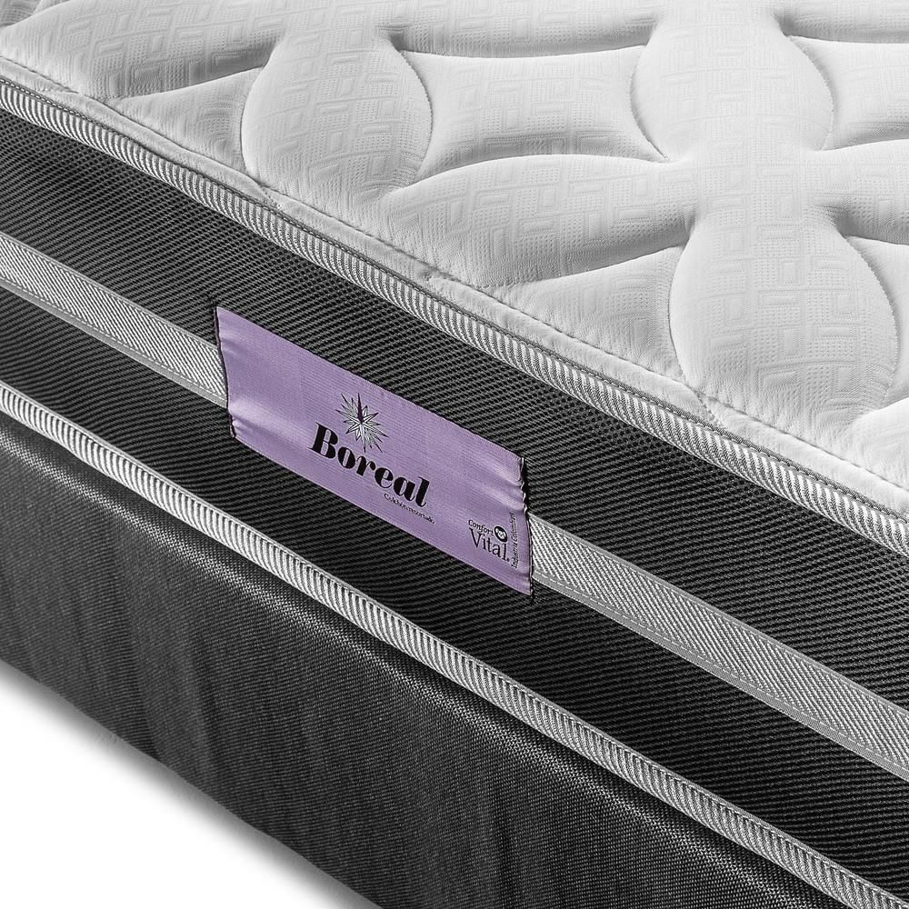 Colchón Combo Confort Vital Doble (140 x 190 cm) BOREAL Resortado Firme Base cama + Almohadas img #4