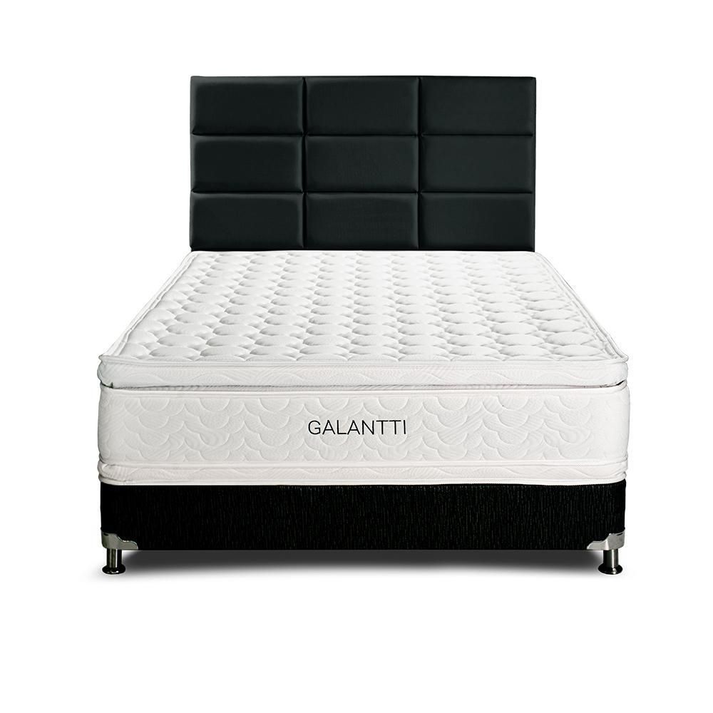 Colchón Combo Confort Vital Doble (140 x 190 cm) GALANTTI Resortado Semisuave Base+Cabec+Prot+Almoh img #1