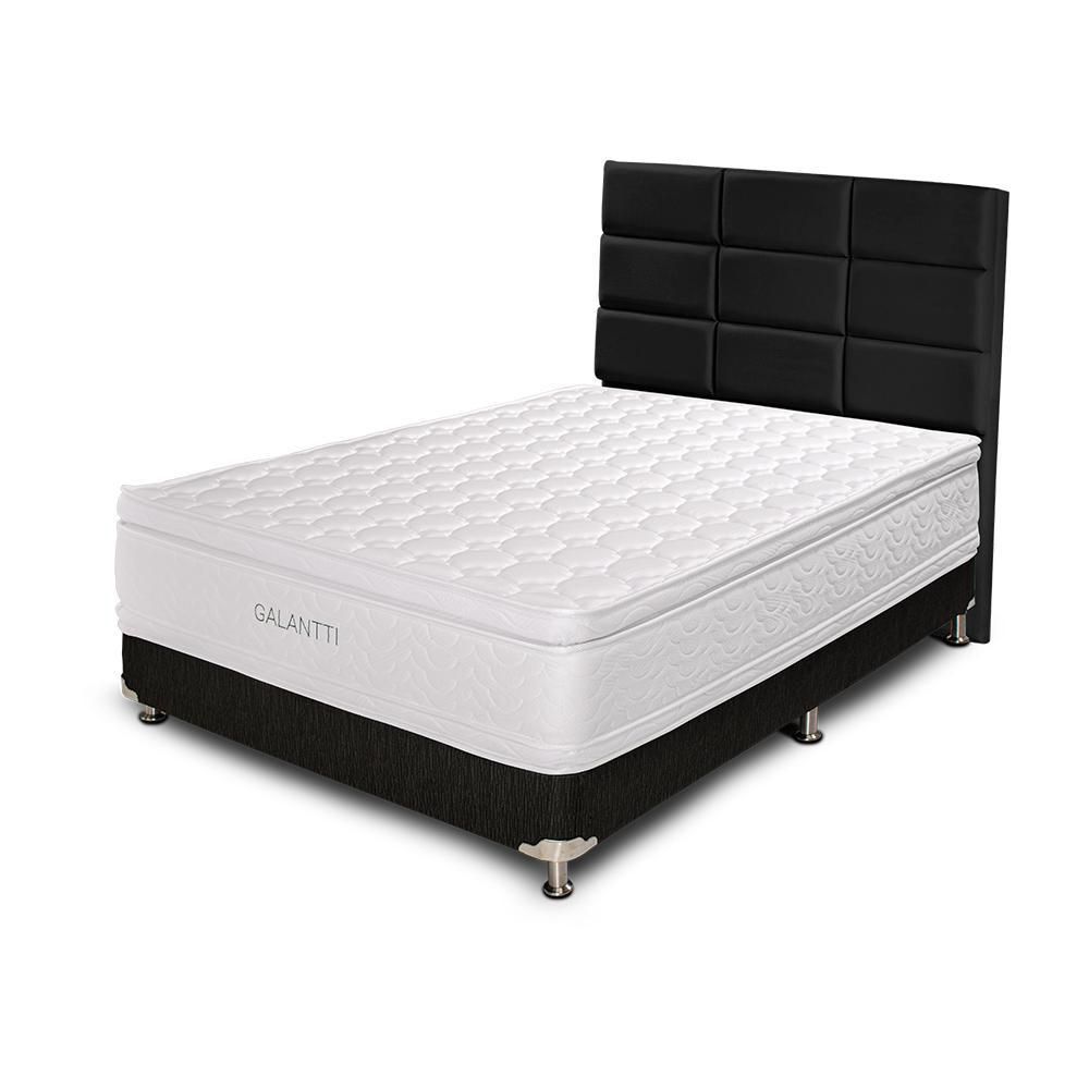 Colchón Combo Confort Vital Doble (140 x 190 cm) GALANTTI Resortado Semisuave Base+Cabec+Prot+Almoh img #2