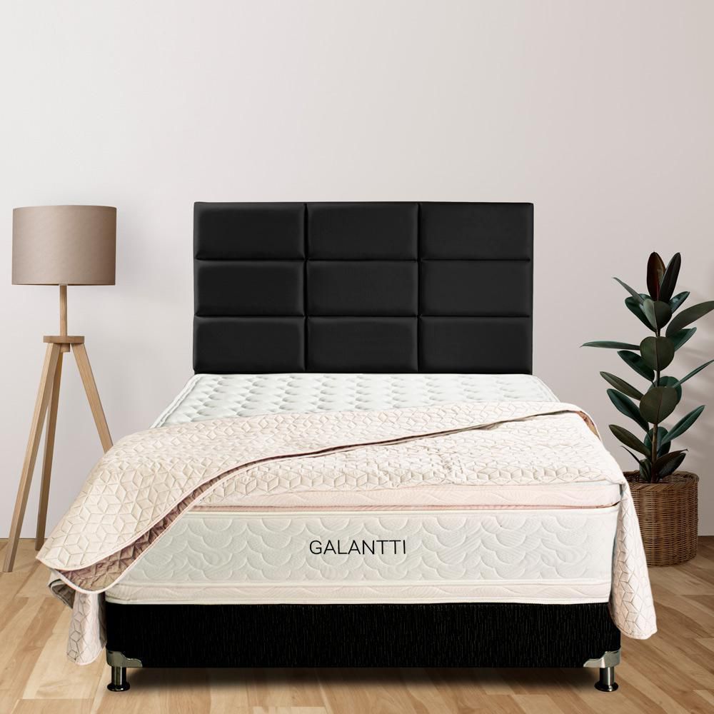 Colchón Combo Confort Vital Doble (140 x 190 cm) GALANTTI Resortado Semisuave Base+Cabec+Prot+Almoh img #4