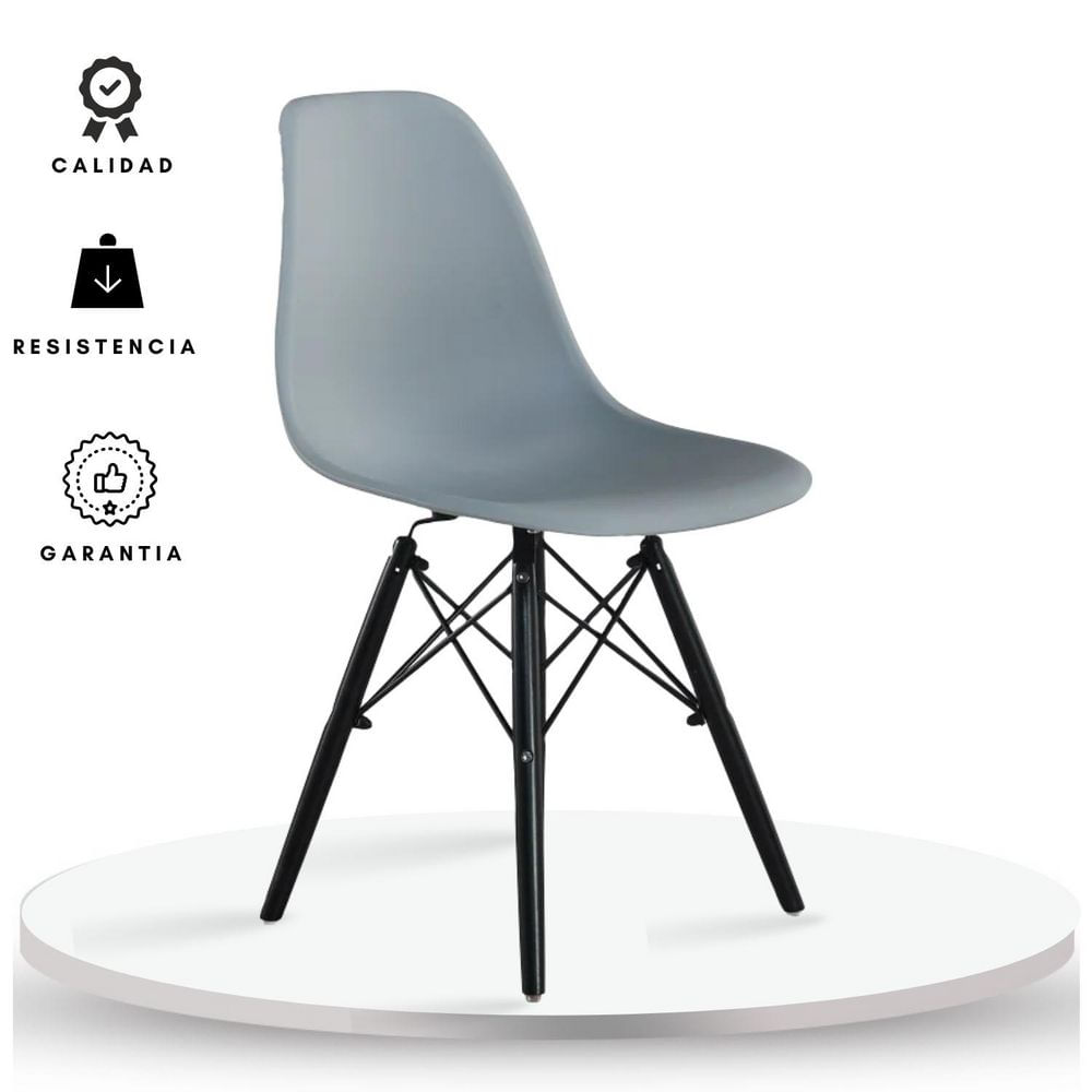 Silla Eames Gris Patas Negro EKONOMODO DESIGN EKMSP235G img #1