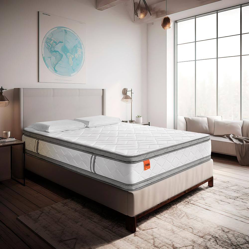 Colchón + Almohadas ROMANCE RELAX Doble (140 x 190 cm) POWER PLATINIUM ESENCIAL Espumado Firme . img #1