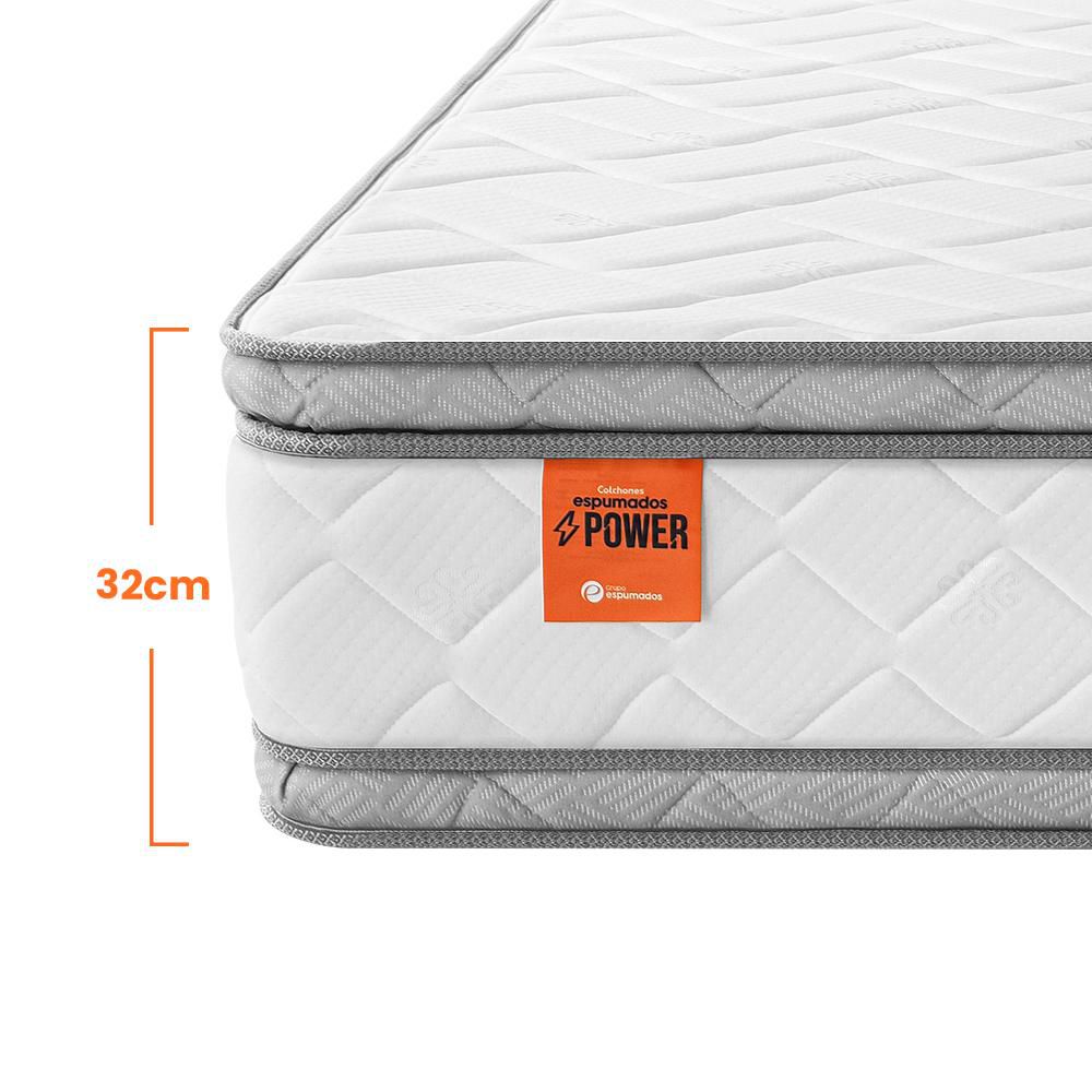 Colchón + Almohadas ROMANCE RELAX Doble (140 x 190 cm) POWER PLATINIUM ESENCIAL Espumado Firme . img #6