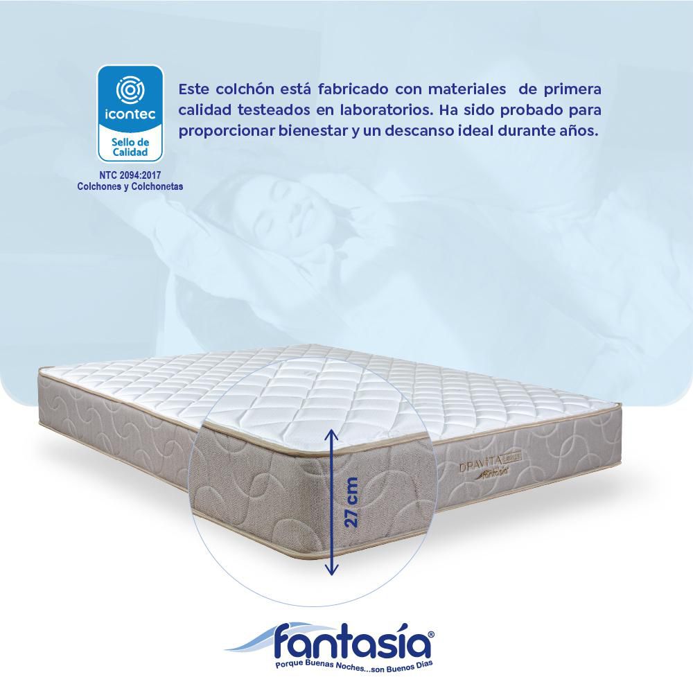 Colchón FANTASIA King (200 x 200 cm) Dravita Lexus Resortado Semifirme img #6