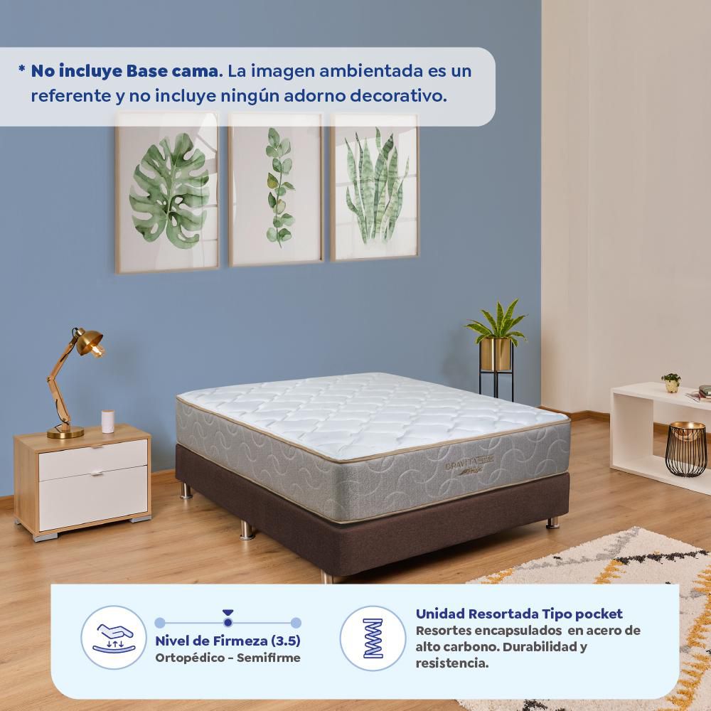 Colchón FANTASIA Sencillo (100 x 190 cm) Dravita Restek Resortado Semifirme img #3