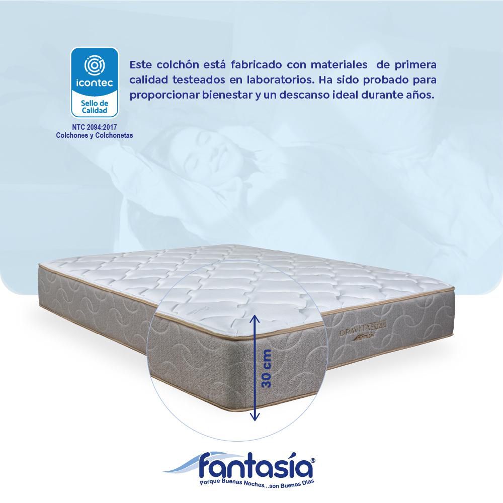 Colchón FANTASIA Sencillo (100 x 190 cm) Dravita Restek Resortado Semifirme img #5