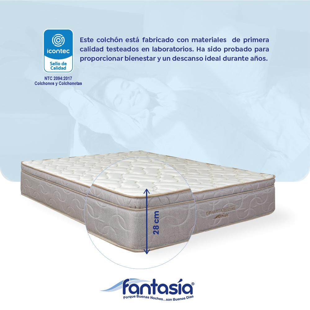 Colchón FANTASIA Doble (140 x 190 cm) Dravita Balanced Resortado Semifirme img #5