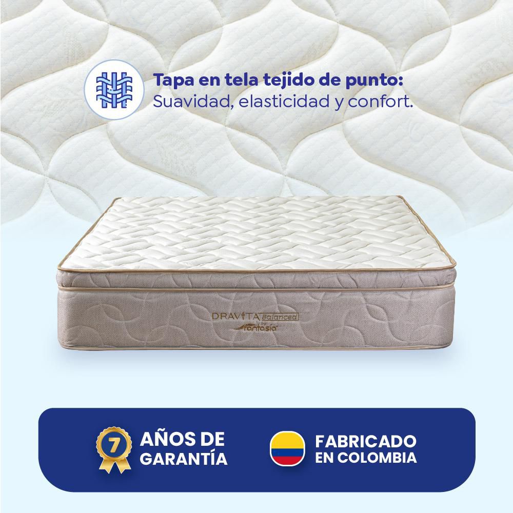Colchón FANTASIA Doble (140 x 190 cm) Dravita Balanced Resortado Semifirme img #6