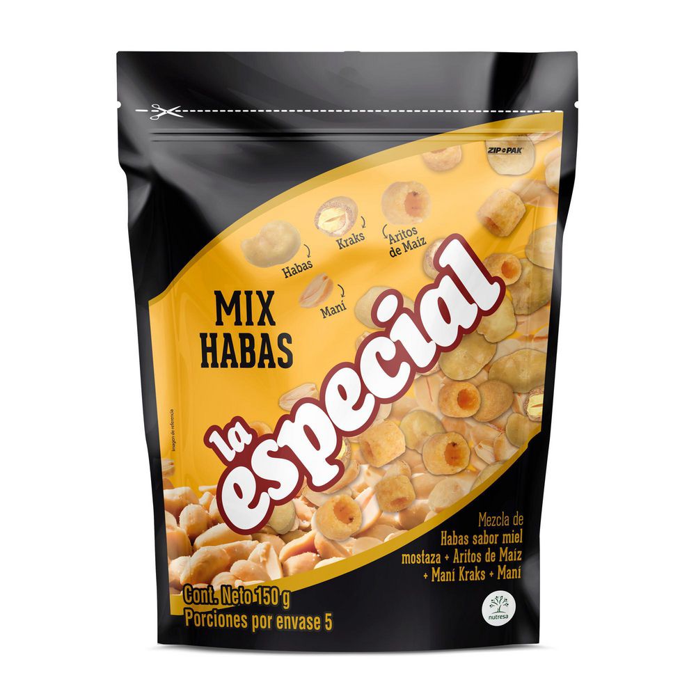 Mezcla frutos secos LA ESPECIAL habas crocantes y aritos de maíz (150  gr) img #2