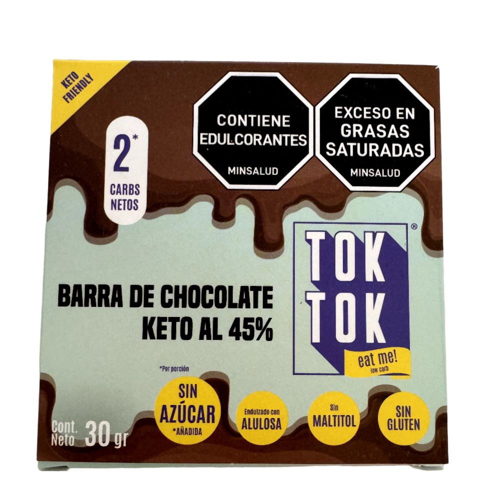 Barra Chocolate Tok Tok eat me! low carb Keto Al 45% (30  gr) img #1