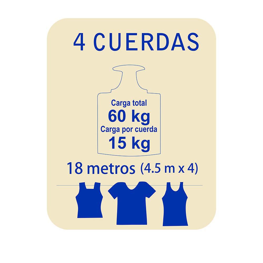 TENDEDERO PARA ROPA 4 CUERDAS* GOLDEN TX4 img #4