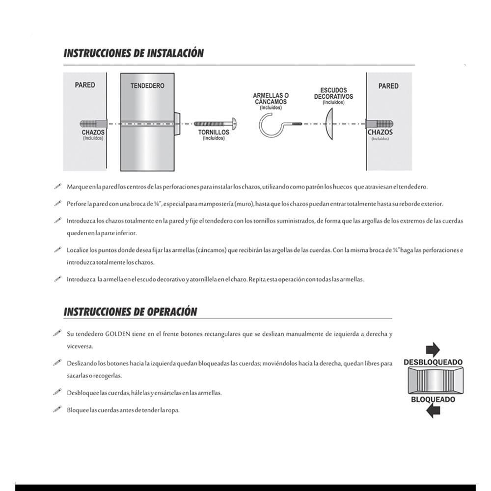 TENDEDERO PARA ROPA 4 CUERDAS* GOLDEN TX4 img #5