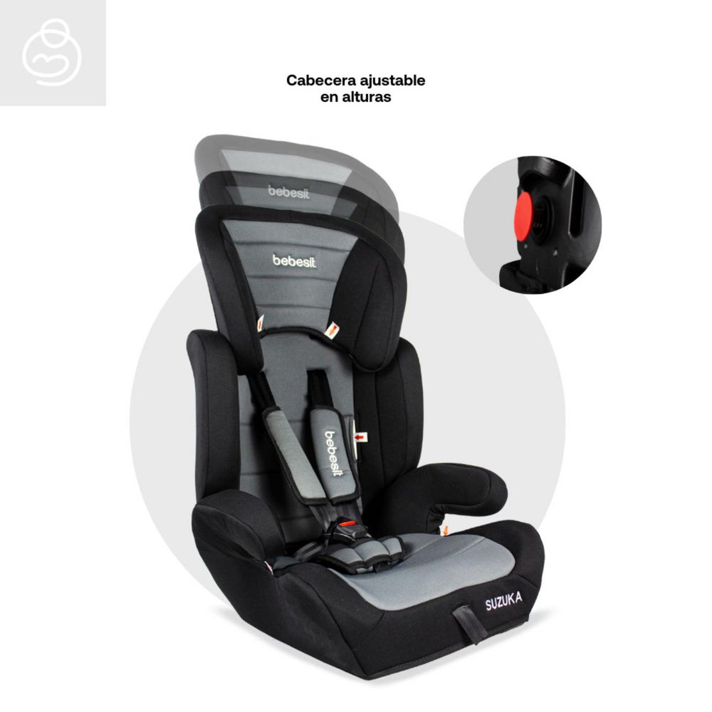 Silla para carro bebé Suzuka Grupo IIIIII Gris BEBESIT 7273G img #3