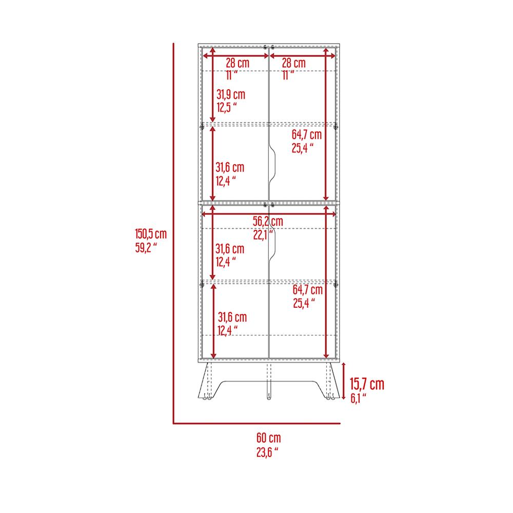 Mueble Alacena Doble Funcional Amplio Con Cuatro Puertas img #4