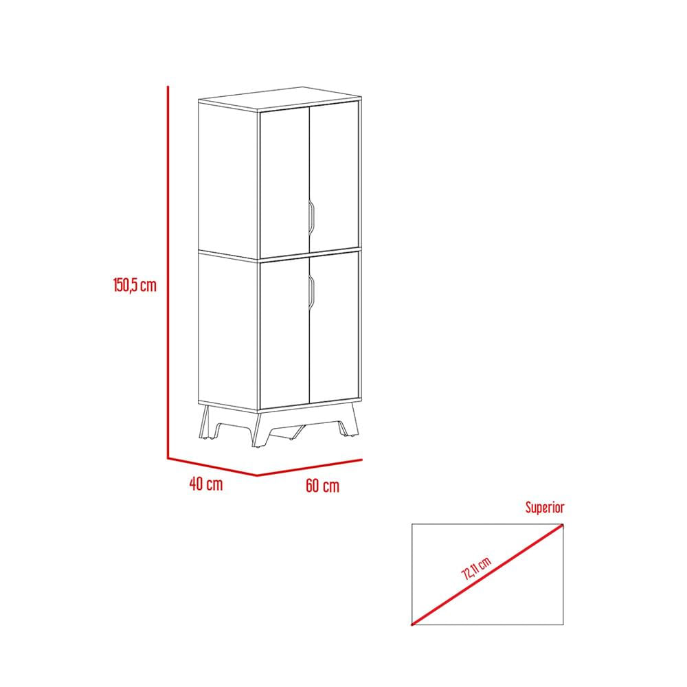 Mueble Alacena Doble Funcional Amplio Con Cuatro Puertas img #5