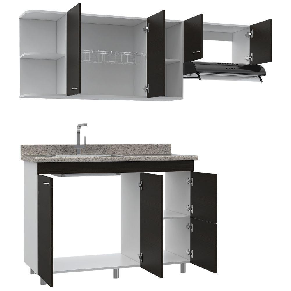 Cocina Elica Wengue Y Blanco 150 Cm Izquierda Con Mesón img #3