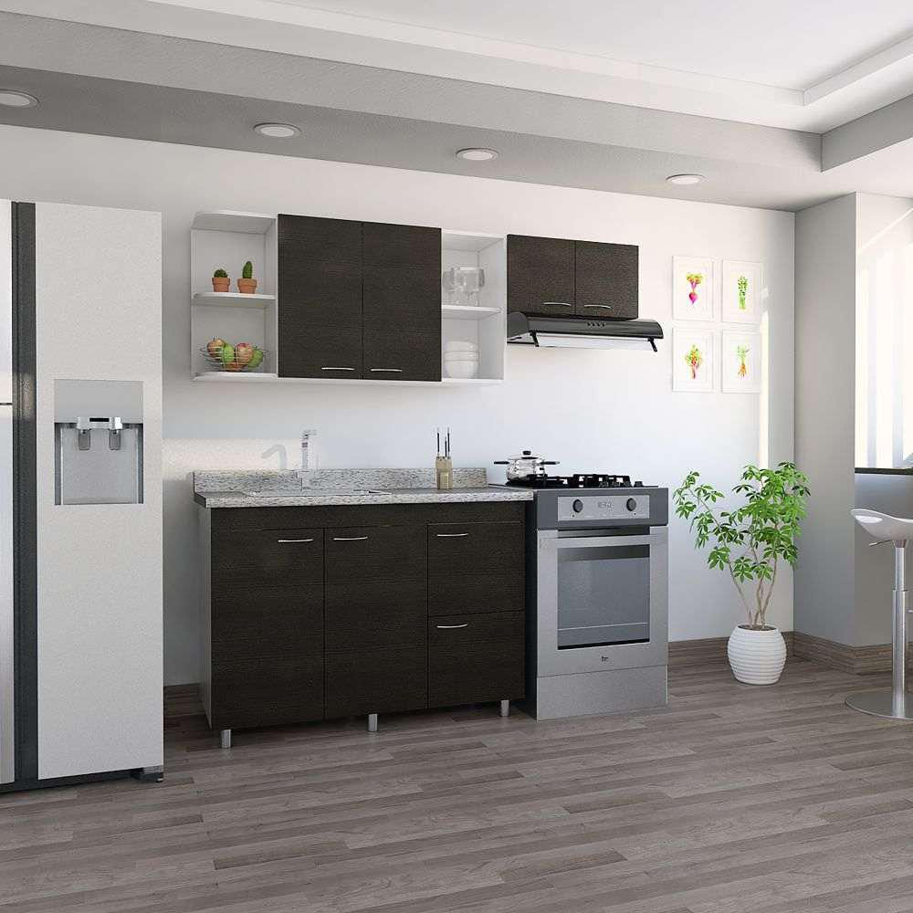 Cocina Elica Wengue Y Blanco 150 Cm Izquierda Con Mesón img #5