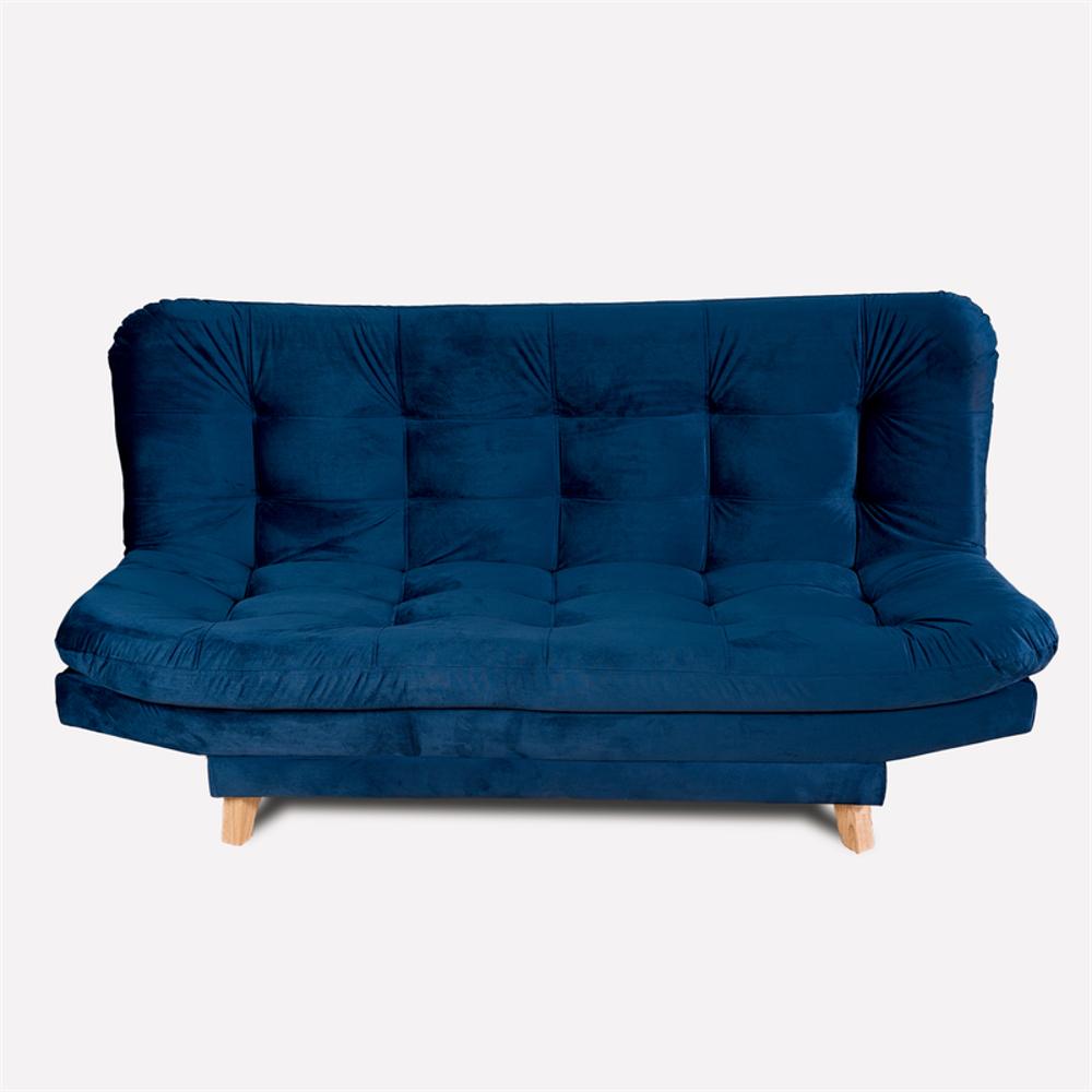 Sofa Cama Valencia Azul Petroleo 3 Puestos + Cojines img #1