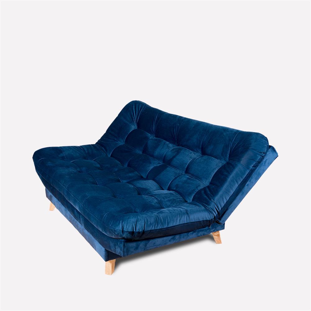 Sofa Cama Valencia Azul Petroleo 3 Puestos + Cojines img #4