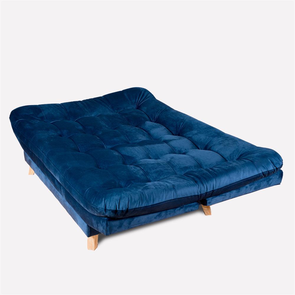 Sofa Cama Valencia Azul Petroleo 3 Puestos + Cojines img #5